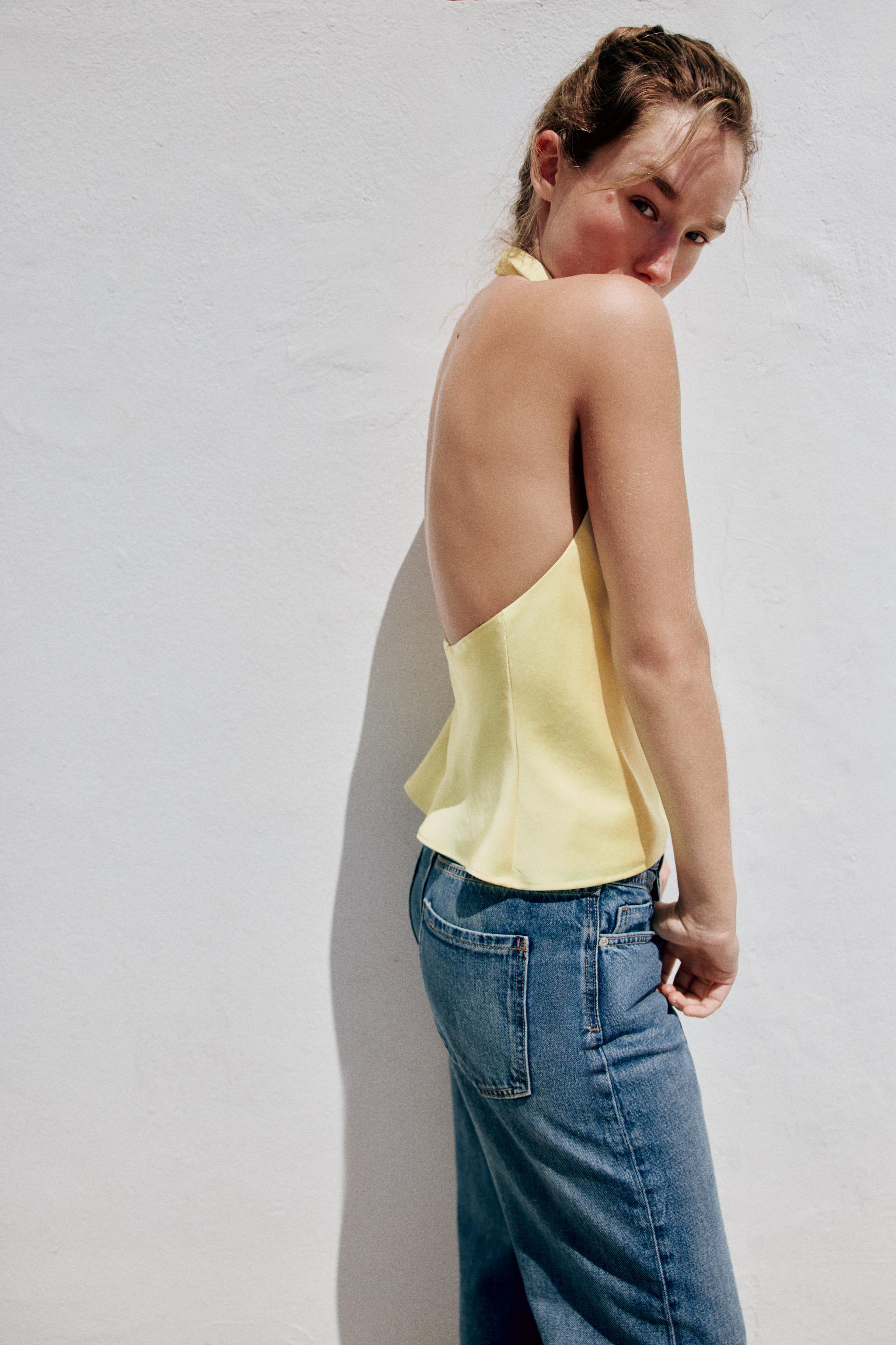 SATIN HALTER TOP